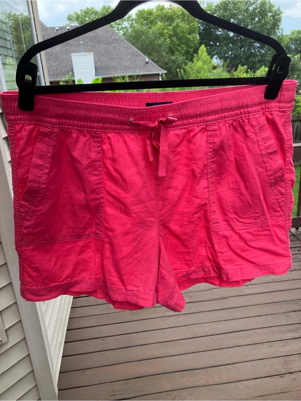Nautica - Hot Pink Linen Blend Drawstring Women's Shorts
